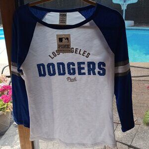 NEW VS PINK LA Dodgers T Shirt Small NWT 2016 5th & Ocean Los Angeles Baseball
